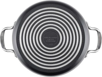 KitchenAid Hard Anodized Induction Nonstick Stock Pot/Stockpot with Lid, 8 Quart, Matte Black