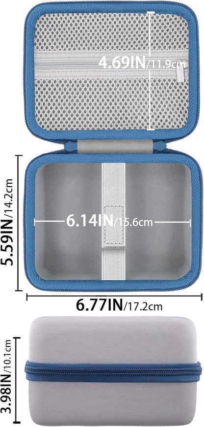 Label Printer Case Compatible with Brother PT-M95 P-Touch Monochrome Label Maker and Label Tapes(Gray Case,Blue Zipper)