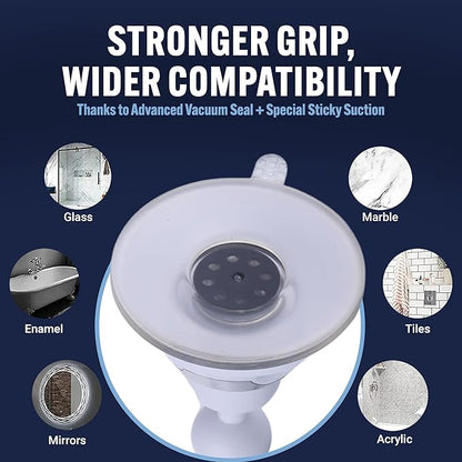 MIRRORVANA Fogless Shower Mirror with 360° Suction Cup - Anti Fog & Mist Free Shatterproof Shaving Mirror for Bathroom - 16cm x 16cm (Pure White)