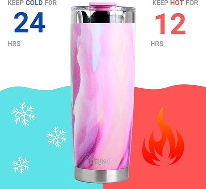 Drinco - 20 oz Stainless Steel Tumbler | Double Walled Vacuum Insulated Mug With Lid, 2 Straws, For Hot & Cold Drinks (20oz Galaxy, 20oz)