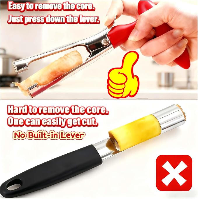 Apple Corer Tool, Apple Core Removal, Stainless Steel Apple Core Remover Tool, Easy to Grip, Easy to Use