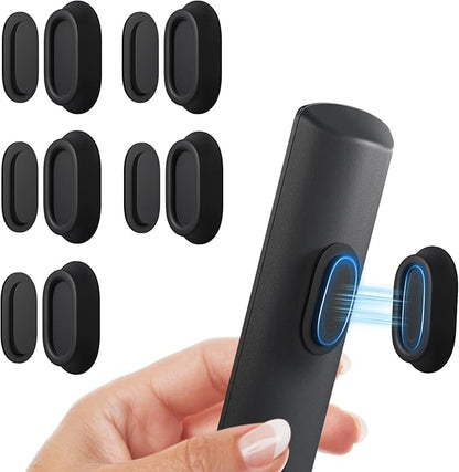 5 Pack Magnetic Remote Control Holder Wall Mount, Upgraded No Drill Self-Adhesive Organizer TV Remote Holder for Bed, Fan, RV Accessories (Black)