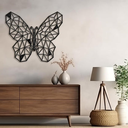 SIGNLEADER Metal Wall Art Decor The Butterfly Effect Modern Abstract Wall Sculpture Hangings Home Decoration for Living Room, Bedroom, Bathroom, Kitchen, Outdoor - 12" Black