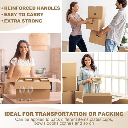 5 Sets Glass Packing Kit for Glasses and Stemware Includes Kitchen Moving Boxes Cell Divider Unit Foam Pouches Glass Packing Boxes for Moving Glasses Wine Dish (20 x 15 x 12 Inch)