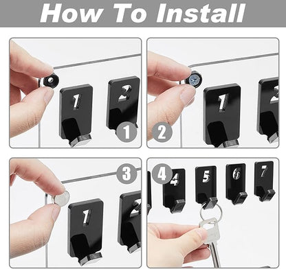 Acrylic Key Board with 100 No. Hooks Wall Mount Key Rack Holder Hanger Storage Collection for School, Garage, Car Dealer, Office, Hotel, Real Estate(Transparent)