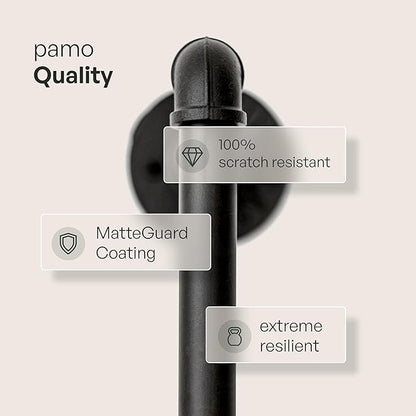 pamo Industrial Pipe Clothing Rack with Shelf – Wall Mounted Black Closet System in Powder-Coated Steel – 116.54" W × 87.4" H – Easy Setup – Ideal for Walk-In Closets & Retail Use