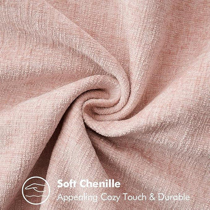 MIULEE Pack of 2 Couch Throw Pillow Covers 20x20 Inch Pink Farmhouse Decorative Pillow Covers with Stitched Edge Soft Chenille Solid Dyed Pillow Covers for Sofa Bed Living Room