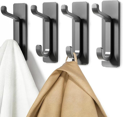 pickpiff Wall Hooks for Coat and Towel: 13LB Strong Adhesive Door Hanger Stick on, Grey 6 Pack