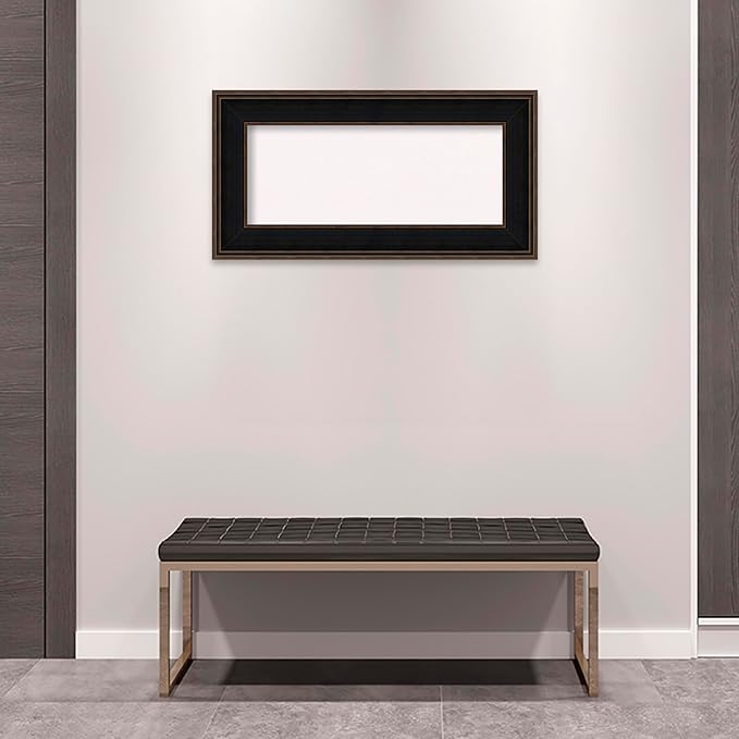 Amanti Art White Cork Board for Wall, 20x38 Vision Board with Brown Wood Frame, Medium Corkboard Office Decor for Home Organization, Casual Corkboard Pinboard to Display Items for Home Organization