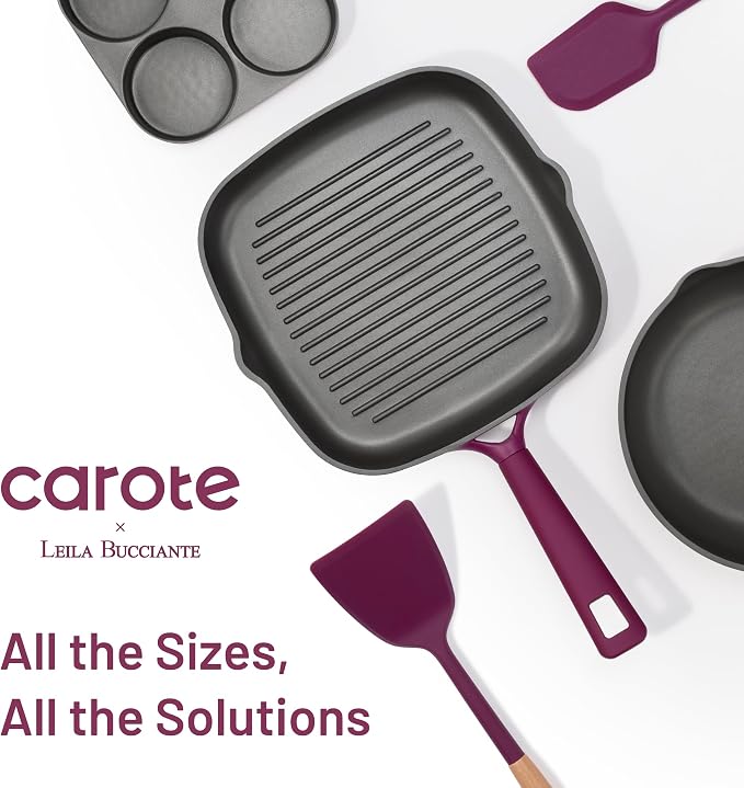CAROTE 31PCS Pots and Pans Set, Nonstick Cookware Set Kitchen Non Stick Induction Cookware Non-toxic Granite Cooking set, PFOA Free