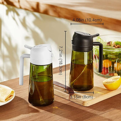 TrendPlain - Original 16oz/470ml Olive Oil Dispenser Bottle for Kitchen Gadgets and Air Fryer Accessories - Olive Oil Sprayer for Cooking w/Stickers - Bubblegum