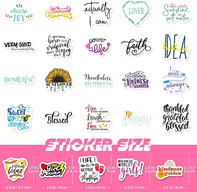 Pink Bedside Shelf Organizer - Wall Mount Phone Holder with Glasses Hook & 50 Motivational Stickers for Girls Bedroom Dorm Decor