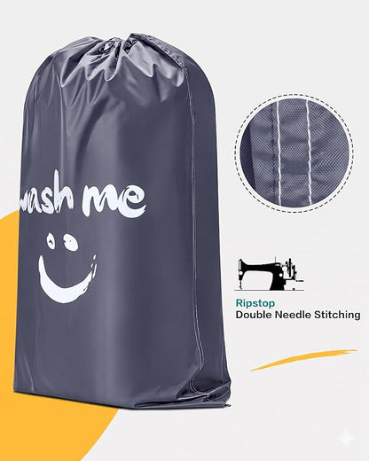HOMEST XL Laundry Bag 28" x 40", Extra Large Dirty Clothes Organizer Holds 3-4 Loads, Machine Washable Drawstring Laundry Bag for Dorm, Camp, Laundromat, Family, Travel, Gray