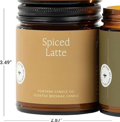Fontana Candle Co Wood Wick Beeswax Jar Candles - 3-Jar Fall Bundle - Made with Coconut Oil & Pure Essential Oils – Clean Burn, Long Lasting and Non-Toxic Candles for Home & Room Decor