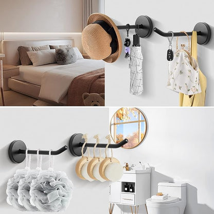 NearMoon Coat Hooks, Wall Mount Hooks for Hanging Hat Hurse Robe, 304 Stainless Steel Heavy Duty Towel Hangers for Bathroom Livingroom Hotel Kitchen Garage, 6 Pack (4 Inch, Matte Black)