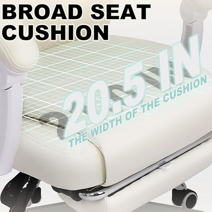 Misolant Big and Tall Office Chair with Footrest, High Back Desk Chair with Linkage Armrest, 90-155° Recline Executive Computer Chairs with Adjustable Height for Home