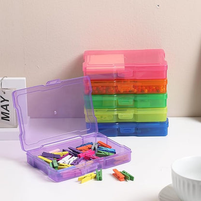 novelinks Transparent 4" x 6" Photo Storage Boxes - Photo Organizer Cases Photo Keeper Picture Storage Containers Box for Photos - 24 PACK (Multi-colored)
