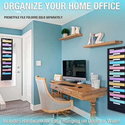 Ultimate Office WalMaster Heavy Duty, 20-Pocket Wall Chart Filing System for Classroom and Office, Wall File Organizer with Mounting Hardware and Spring-Loaded Door Hooks POCKETFILES SOLD SEPARATELY