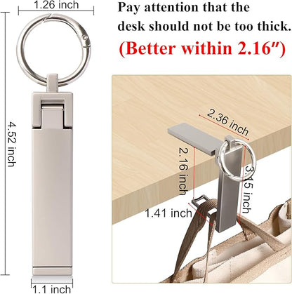 Purse Hook for Table Desk Folding Handbag Holder Mobile Phone Stand Holder for Women Men (New Upgrade-Platinum)