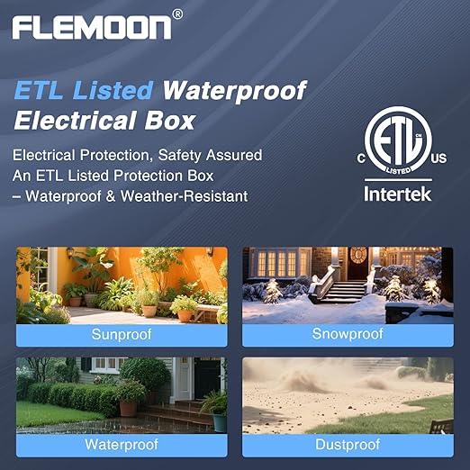 Flemoon Large Outdoor Electrical Box (12.5 x 8.5 x 5 inch), IP54 Waterproof Extension Cord Cover Weatherproof, Protect Outlet, Plug, Socket, Timer, Power Strip, Holiday Light Decoration, Yellow