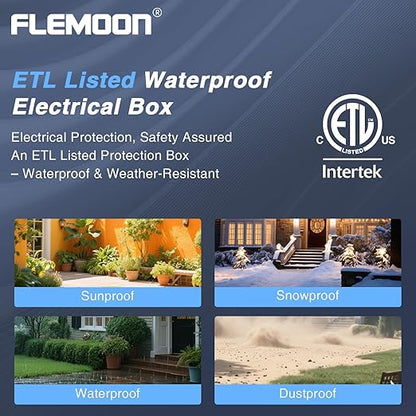 Flemoon Large Outdoor Electrical Box (12.5 x 8.5 x 5 inch), IP54 Waterproof Outdoor Extension Cord Cover Weatherproof, Protect Outlet, Plug, Socket, Timer, Power Strip, Holiday Light Decoration, Red
