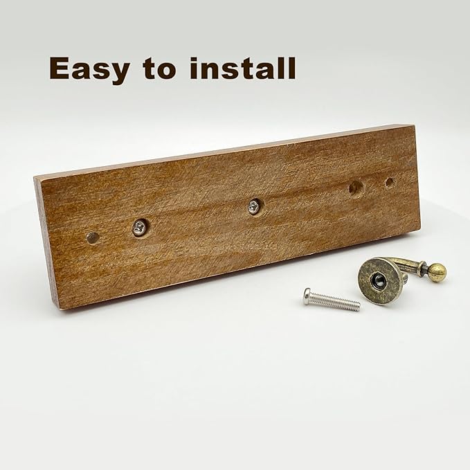 6.7" Wooden Key Holder for Wall, Decorative Key Rack with 3 Hooks (1 Pack Brown)