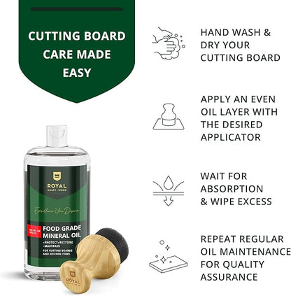 ROYAL CRAFT WOOD Wooden Cutting Boards for Kitchen Meal Prep & Serving - Bamboo Wood Serving Board Set with Deep Juice Groove Side Handles - Charcuterie & Chopping Butcher Block for Meat