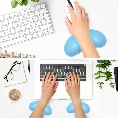 Dapesuom Mouse Wrist Rest, Ergonomic Memory Foam Mouse Wrist for Computer Desk Mats Support, PU Leather Hand Rest Pad Cushion for Gaming, Laptop, Men, Women, Pain Relief & Easy Typing, Sky Blue