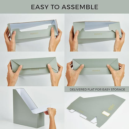 ZICOTO Beautiful Magazine Holder Set Of 3 - Sturdy File Holder to Organize Your Desk Or Shelves - The Perfect Office Storage to Effortlessly Organize Your Paperwork/Files, Magazines, Books Or Binders