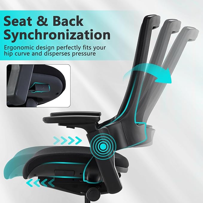 CLATINA Office Chair Swivel Executive Chair, Adjustable Ergonomic Computer Chair with 3D Armrest and Lumbar Support, Mesh Backrest Task Chair for Home Office Conference Room, Studio, 2 Pack
