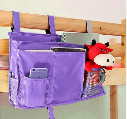 Sugaroom Purple Bedside Storage and Organizer - Hanging Caddy for Bed Rails, Bunk Beds, Dorm Rooms and More