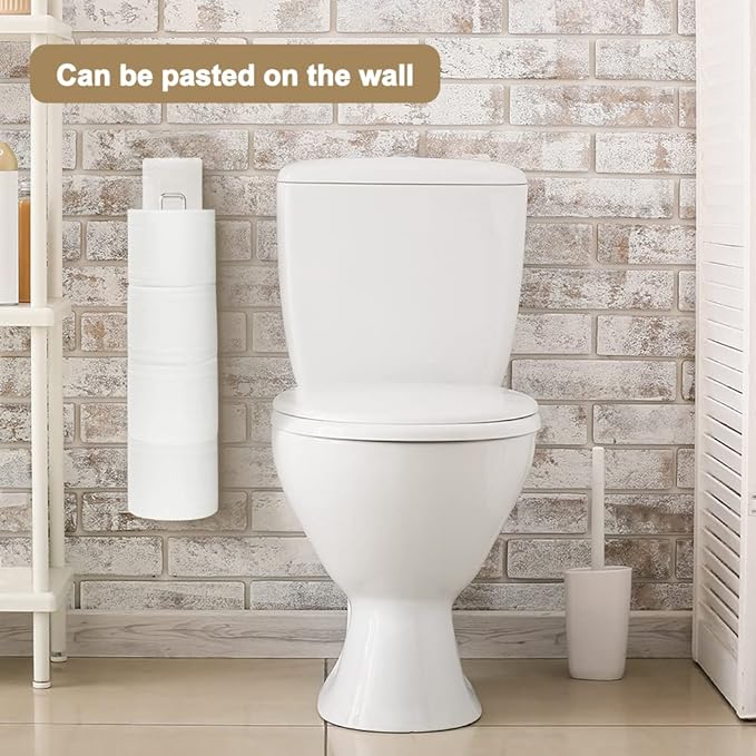 Over The Tank Toilet Paper Holder Bathroom Toilet Tissue Paper Roll Storage Holder Wall Mount Brushed Nickel,Metal Hanging Adhesive Toilet Paper Holder Dispenser Toilet Paper Organizer 1p