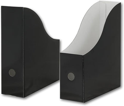 Simple Houseware 6-Pack Magazine File Holder Box, Foldable Cardboard Organizer, Black