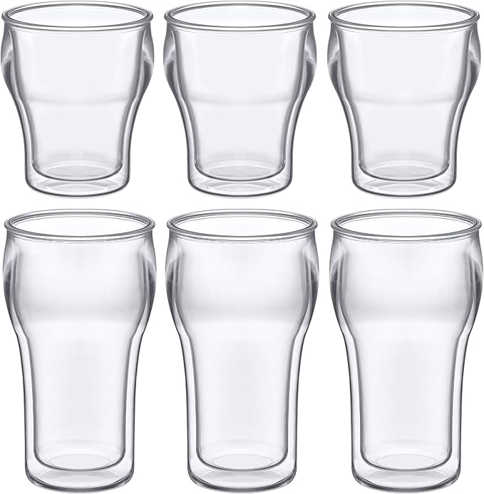 Amazing Abby Rockies Insulated Tumblers - Double-Wall BPA-Free, Shatter-Proof, Dishwasher-Safe Set of 6 with 14-Ounce and 20-Ounce All-Clear Plastic Cups