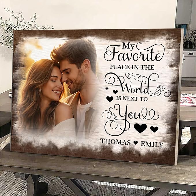 Love Signal Personalized Wall Art for Couples, Custom Photo Print Canvas/Poster/Frame, Wedding, Anniversary, Valentine Day, Birthday Gifts for Him Her Boyfriend Girlfriend, Husband Wife Bedroom Decor