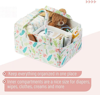 Mr. Pen- Baby Diaper Caddy Organizer, Blooming Palette, Nursery Storage Bin and Car Organizer for Diapers and Baby Wipes