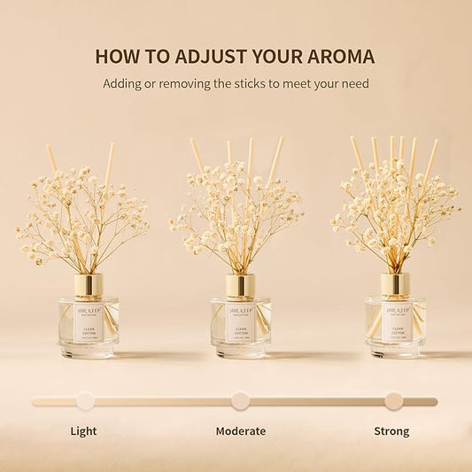 Airkeep Reed Diffuser Set of 3, Cinnamon Vanilla Lavender Field Moroccan Amber Oil Reed Diffusers for Bedroom Living Room Office Aromatherapy Oil Reed Diffuser for Gift 50ml x 3