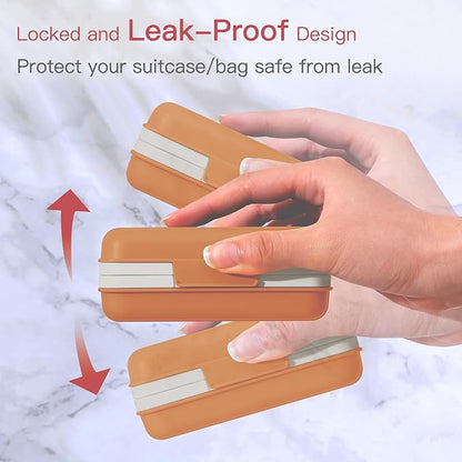 Quatish Leakproof Bar Soap Holder Dish with Lid for Shower, Portable 1 Pack Travel Soap Case Box for Gym, Camping, Hiking, Outdoor Use, Travel Size Toiletries Essentials, Keeps Soap Dry, Orange