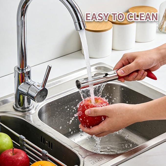 Premium Apple Corer Tool, Apple Core Remover with Sharp Serrated Blades, Ergonomic Handle & Stainless Steel - Easy Push for Quick Coring, Fruit Core Remover for Apples, Pears, Peppers