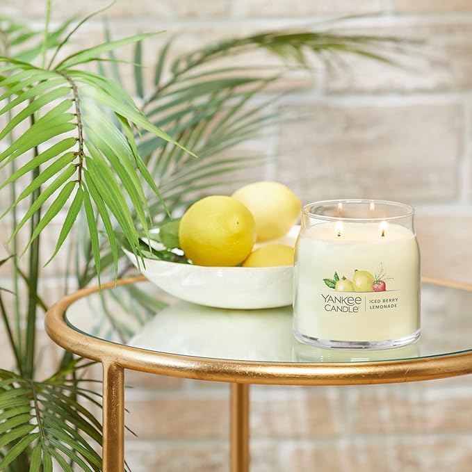 Yankee CandleIced Berry Lemonade Scented Signature 13oz Medium Jar 2-Wick Candle Over 35 Hours of Burn Time