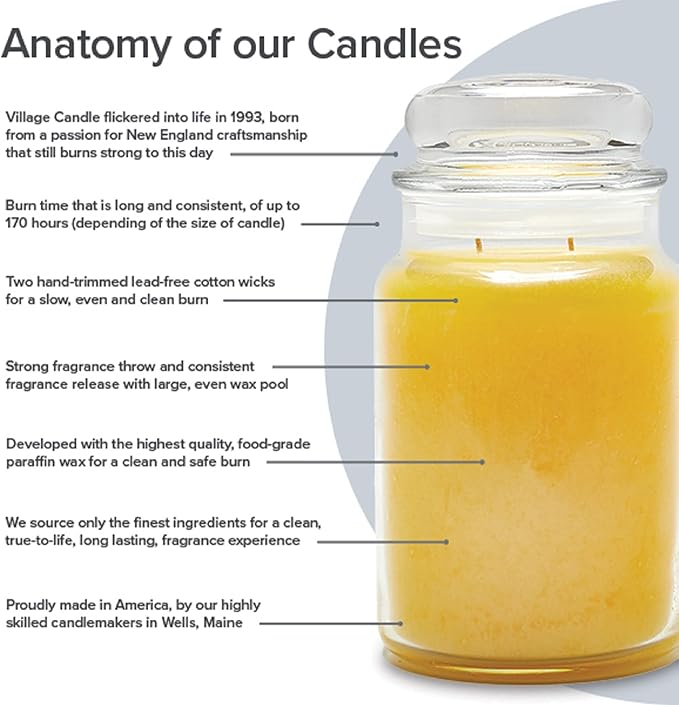 Village Candle Warm Apple Pie Large Glass Apothecary Jar Scented Candle,21.25 oz,Brown,(Pack of 6)