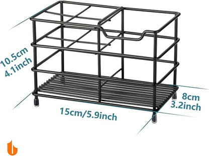 Urbanstrive 304 Stainless Steel Bathroom Toothbrush Holder Toothpaste Holder Stand Bathroom Accessories Organizer (Black, Large)