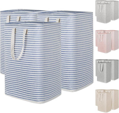 Lifewit 3 Pack Laundry Hamper Large Collapsible Laundry Baskets, Freestanding Waterproof Clothes Hamper with Easy Carry Handles in Laundry Room Bedroom Bathroom College Dorm, Blue, 3 x 80L