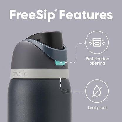 Owala FreeSip Insulated Stainless Steel Water Bottle with Straw for Sports, Travel, and School BPA-Free Sports Water Bottle, 32 oz, Foggy Tide