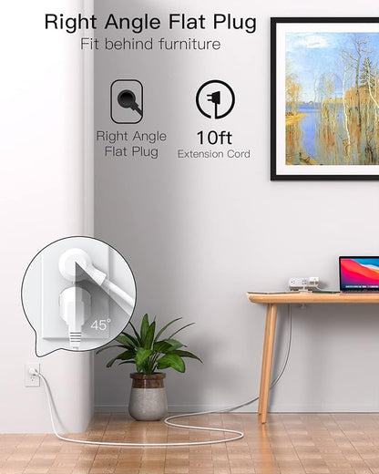 Desk Clamp Power Strip, 65W 10ft Extension Cord- 2 Outlets Desktop Power Strip with USB C 65W, USB A(QC 18W) Desktop Desk Clamp Power Station for Office, Home