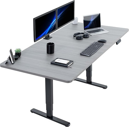 VIVO Electric 71 x 36 in Dual Motor Sit Stand Desk, Memory Height Adjustment, 2B Series, Dark Gray Top Black Frame, DESK-KIT-2B7G-36