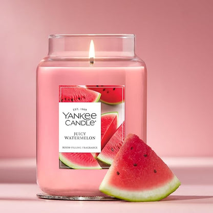 Yankee Candle Juicy Watermelon, Scented Candle, 22oz Large Jar with up to 150 Hour Burn Time, Giftable