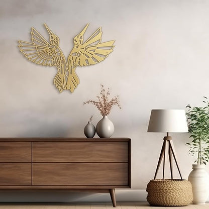 SIGNLEADER Metal Wall Art Decor Birds Dance Modern Abstract Wall Sculpture Hangings Home Decoration for Living Room, Bedroom, Bathroom, Kitchen, Outdoor - 24" Gold