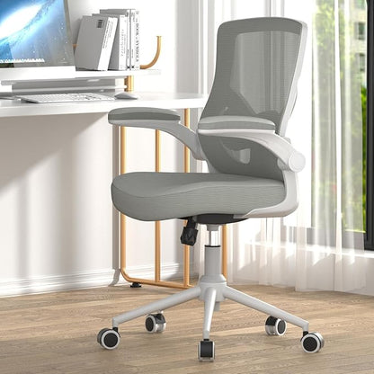 Office Chair, High Back Desk Chair Adjustable Height and Ergonomic Design Home Office Computer Chair, Executive Lumbar Support Padded Flip-up Armrest Office Chair