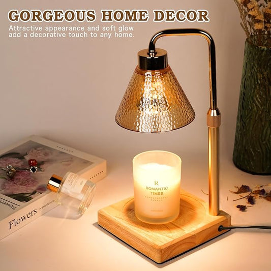 Funistree Modern Candle Warmer Lamp, Dimmable Candle Lamp Warmer with Timer, Mothers Day Birthday Gifts for Women Who Have Everything, Adjustable Men's Candle Lamp, Cozy Living Room Bedroom Decor